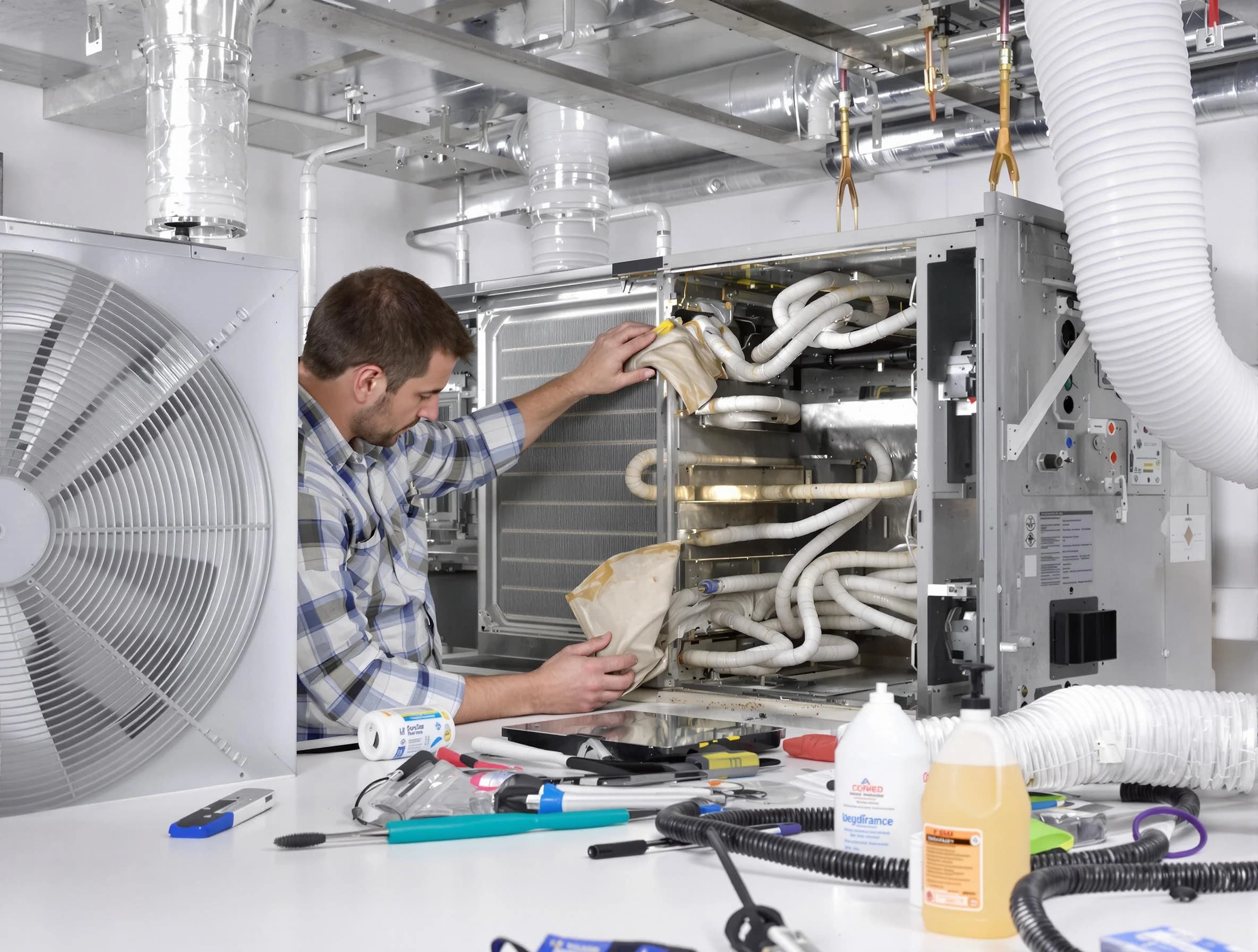 Austell Air Duct Cleaning specialist performing precision AC coil cleaning in Austell