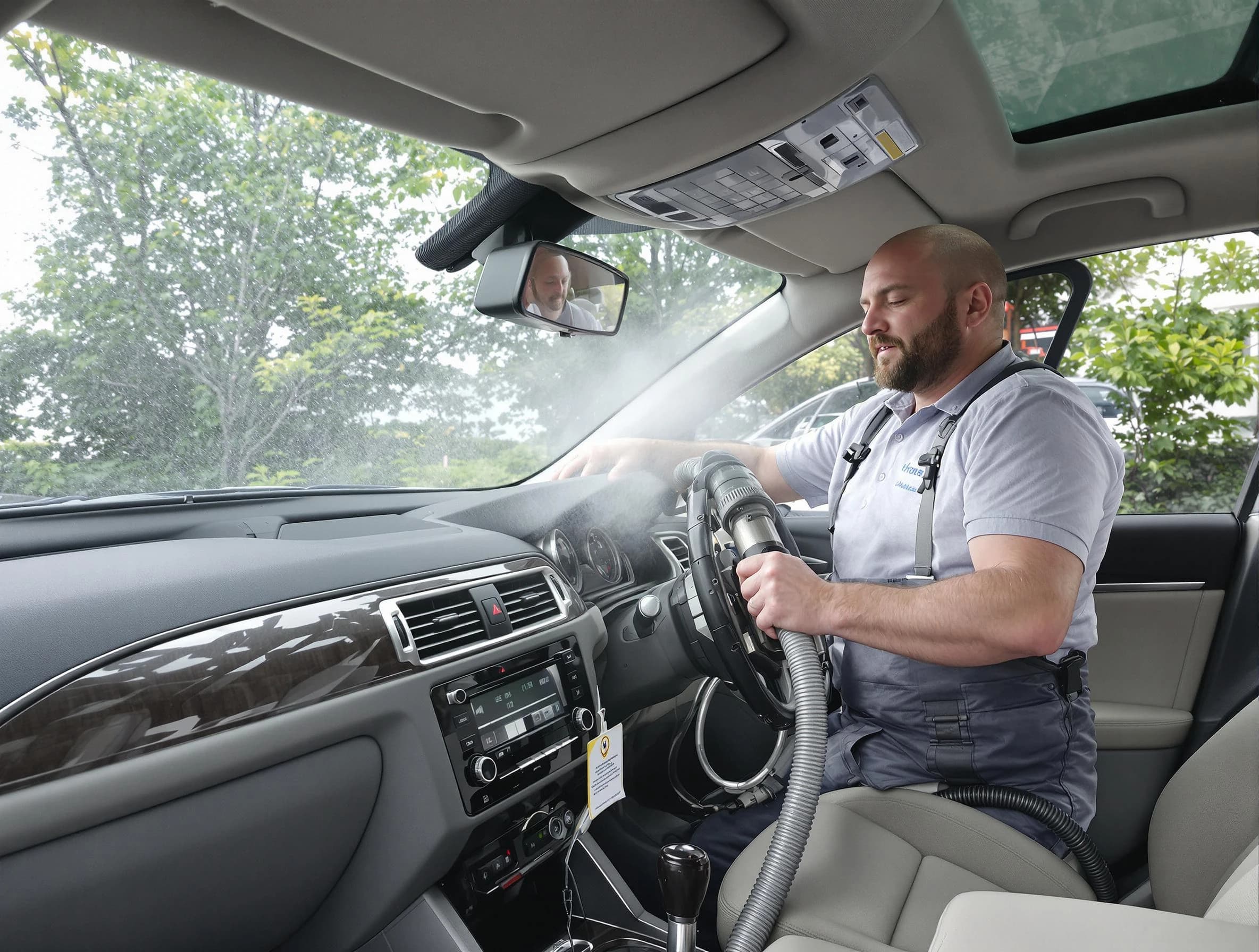 Austell Air Duct Cleaning specialist performing professional car duct cleaning in Austell