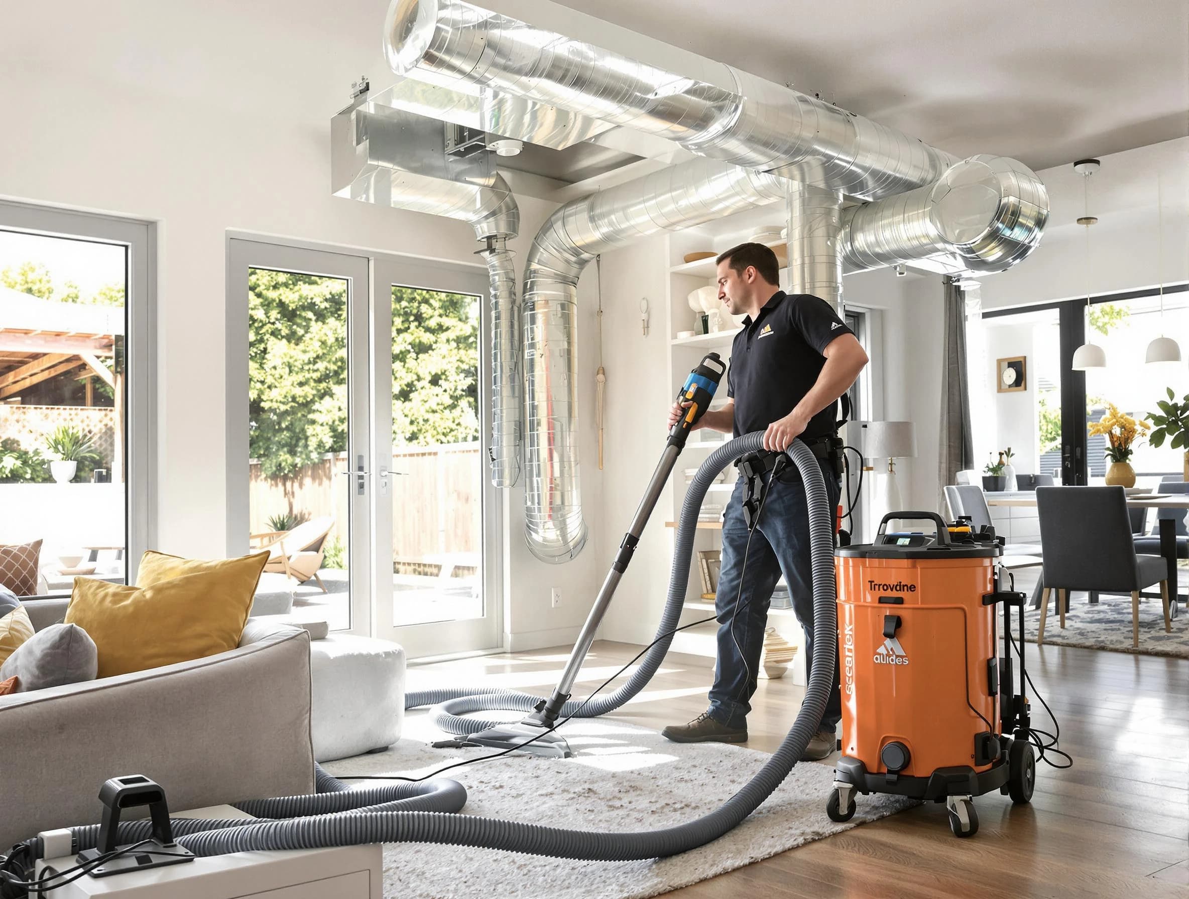 Austell Air Duct Cleaning specialist performing thorough residential duct cleaning using advanced equipment in Austell