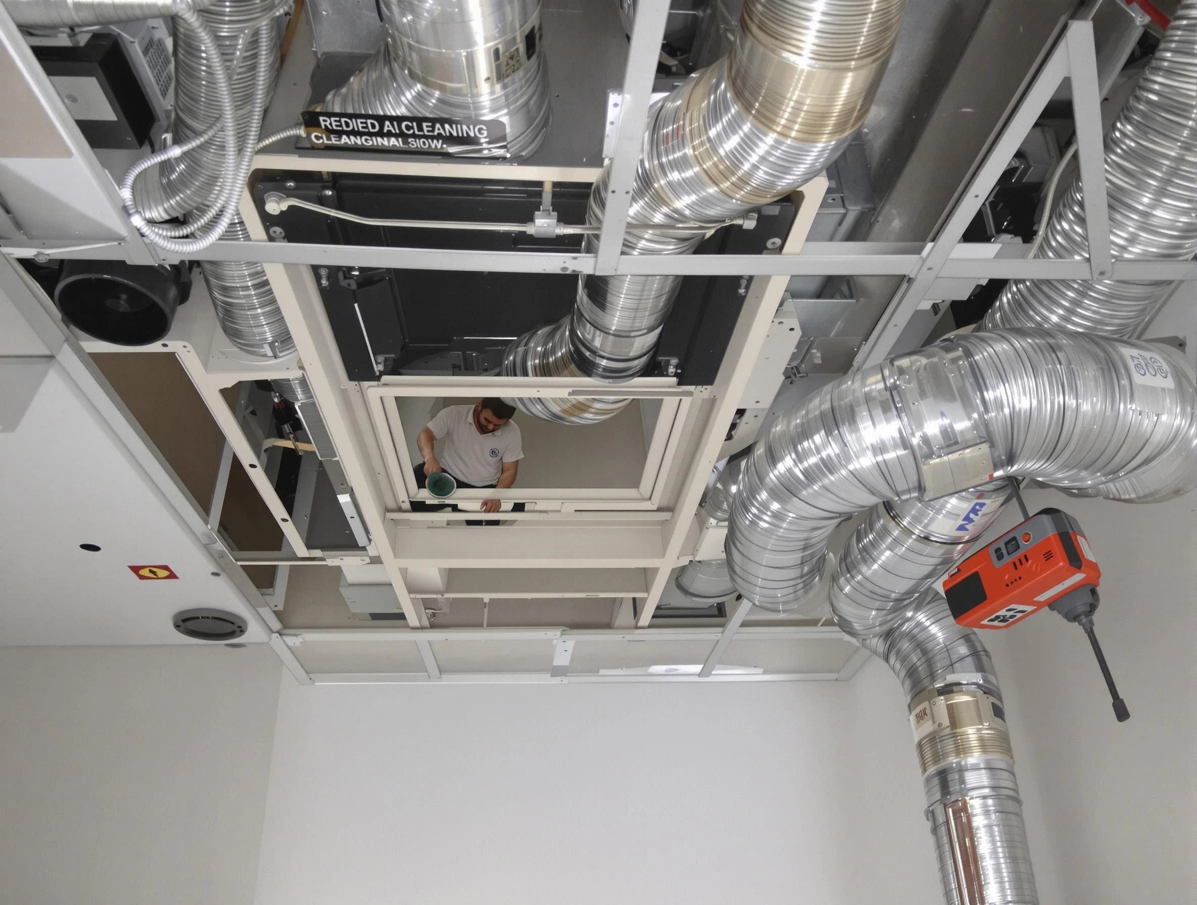 Austell Air Duct Cleaning technician performing detailed central duct system cleaning in Austell