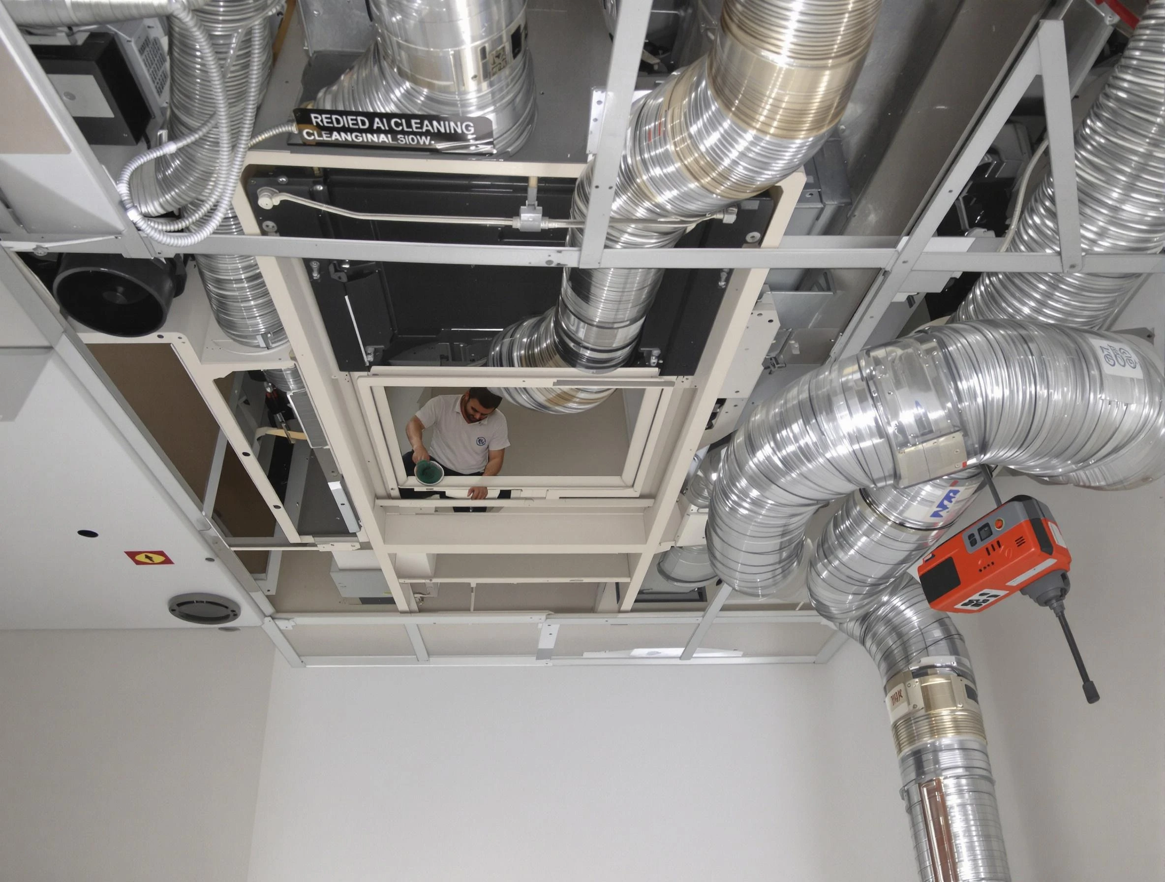 Austell Air Duct Cleaning technician performing detailed central duct system cleaning in Austell